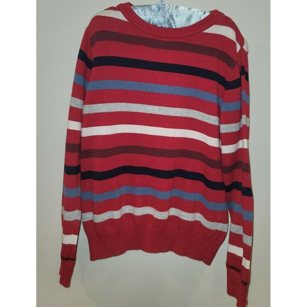 Boys PLACE Pullover Crew neck Sweater Striped  Size 5-6 red white blue stripes